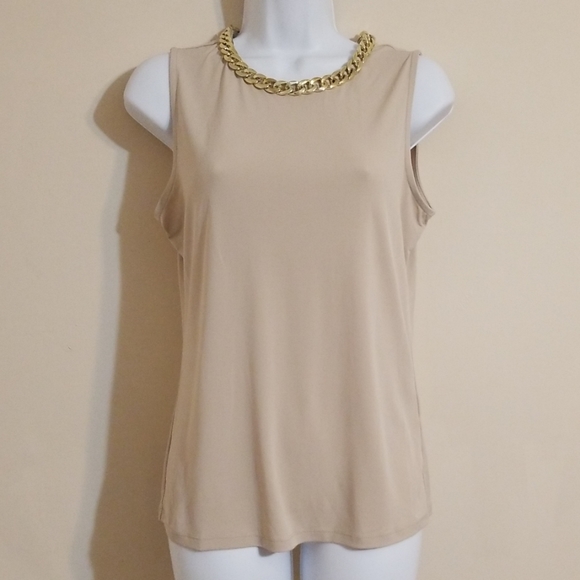 Calvin Klein Tops - Calvin Klein taupe sleeveless top size Small